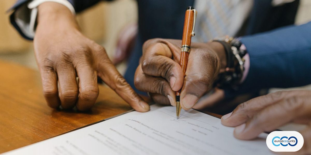 Signing a corporate banking document